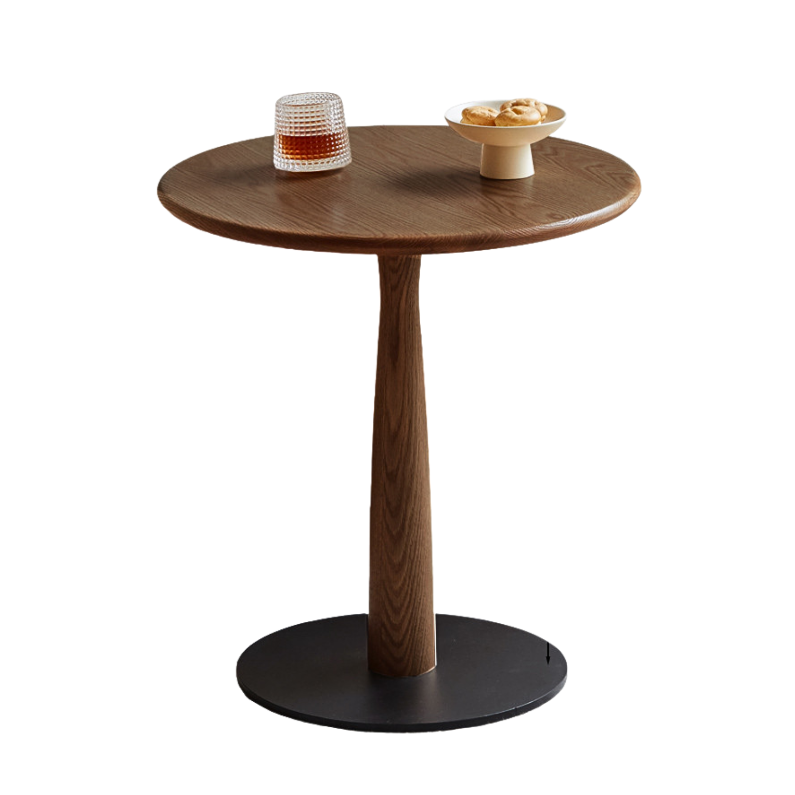 Black walnut, Oak Solid wood round side table