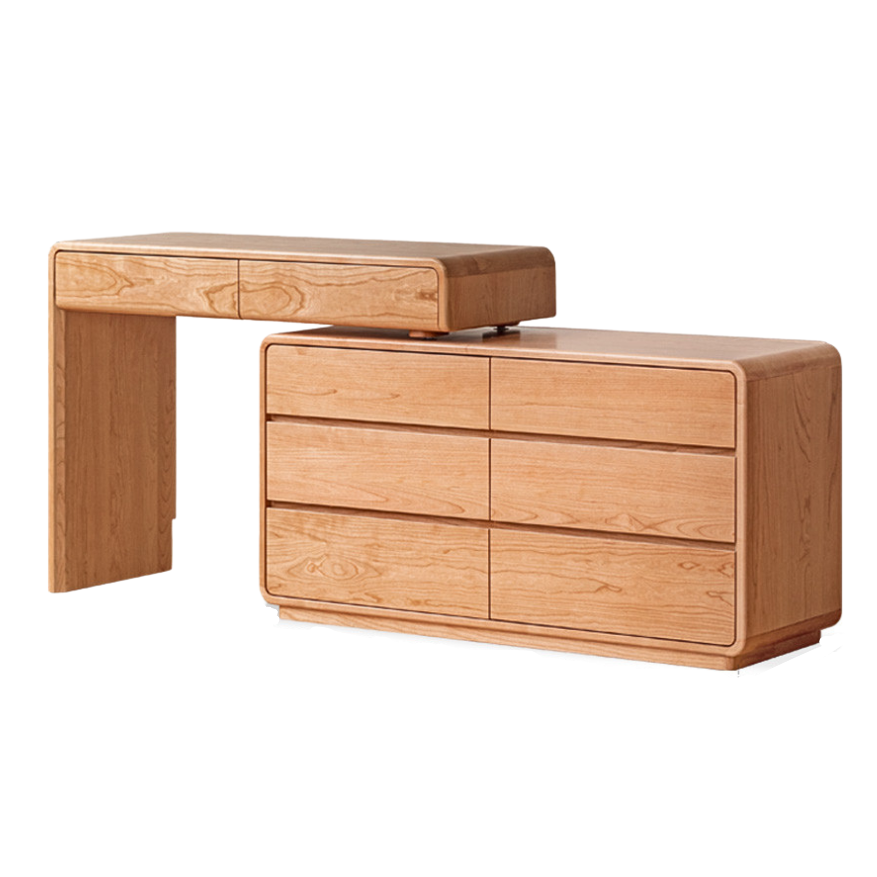 Cherry Solid Wood Retractable Dressing Table