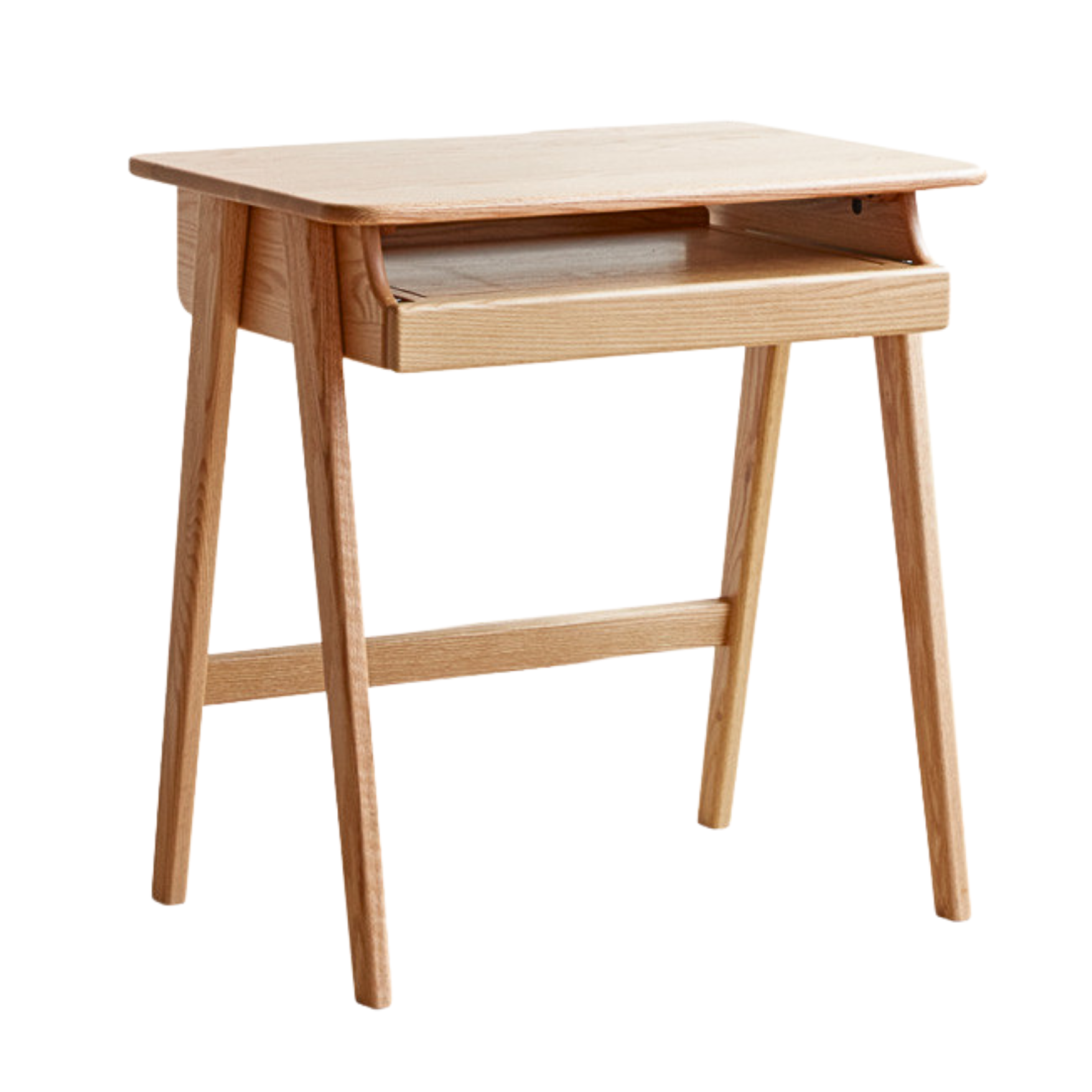 Oak Solid Wood Study Desk with Drawers  Narrow Table-