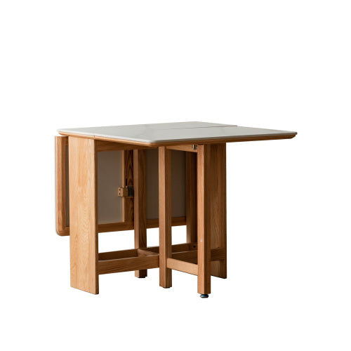 Oak Solid Wood Retractable Folding Dining Table