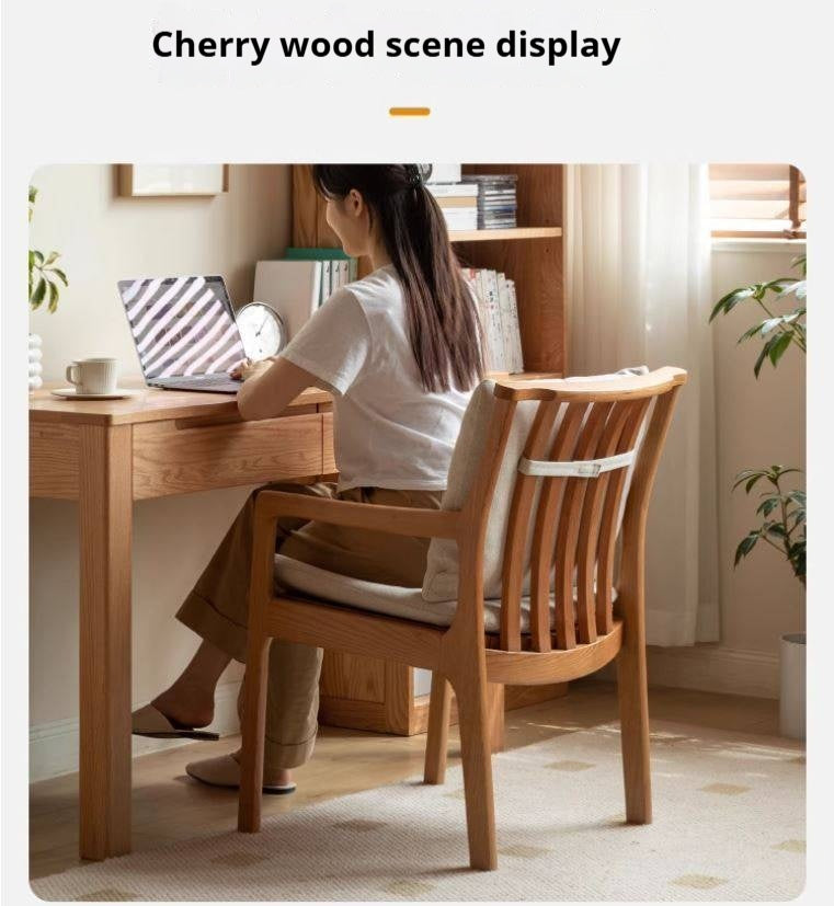 Cherry, Ash, Oak, Beech Solid Wood Book Chair Comfortable Soft Back Chair