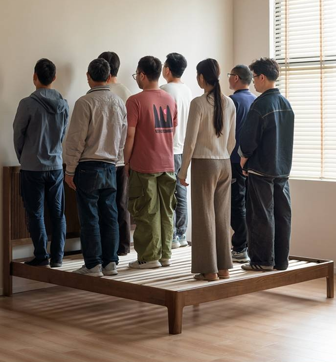 Black Walnut Solid Wood Italian Light Luxury Retro Bed