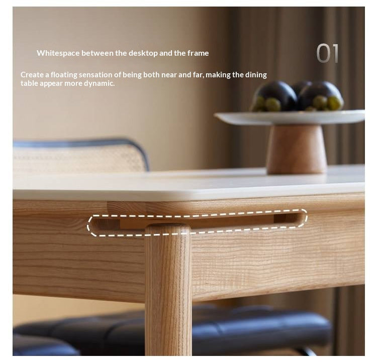 Ash, Oak Solid Wood Modern Minimalist Style Slab Dining Table