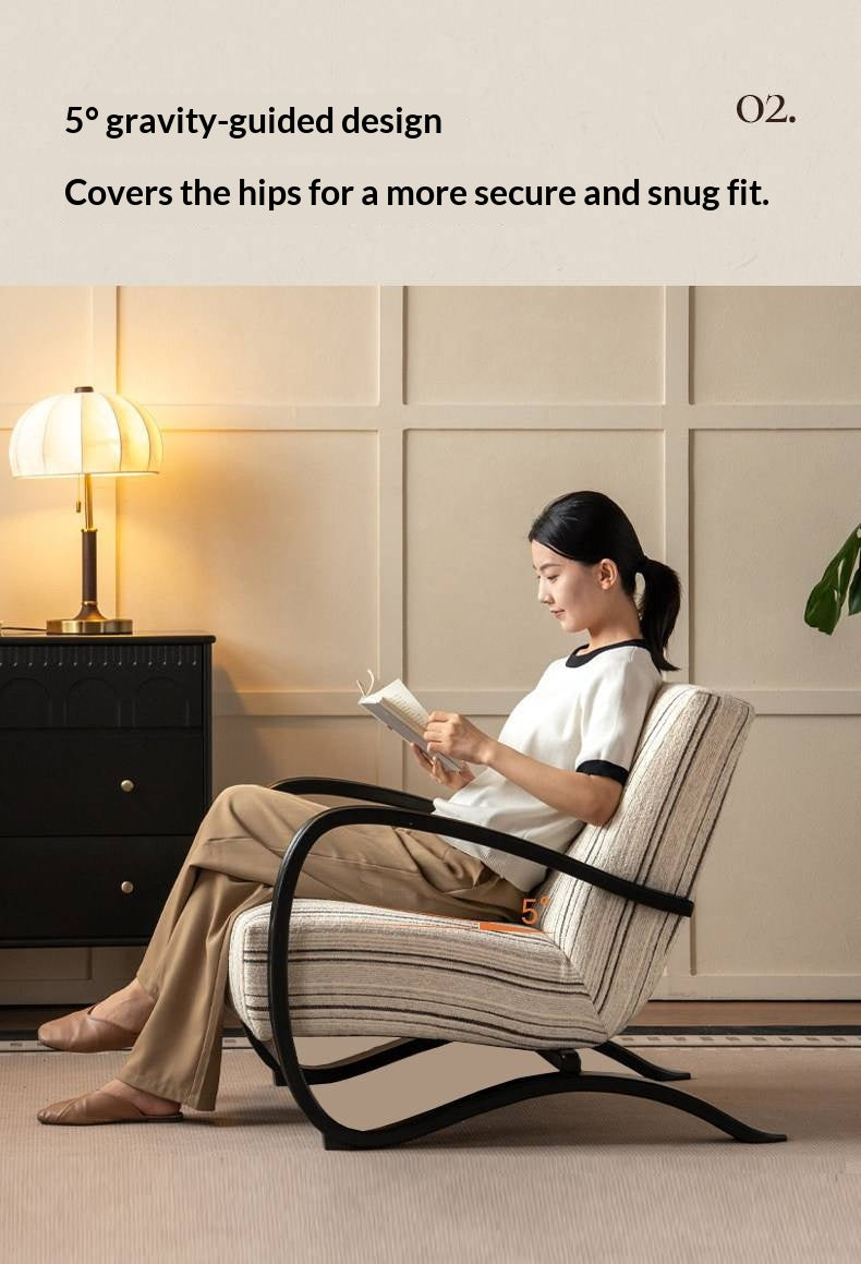 Ash Solid Wood Mid-Century Modern Rocking Accent Chair with Bentwood Frame