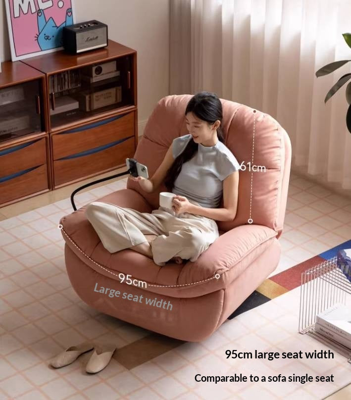 French Vintage Electric Recliner Chair with Cat-Scratch Resistant Fabric