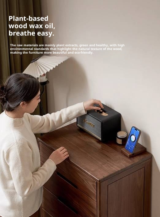 Black Walnut Solid Wood Modern Nordic Style Side Cabinet