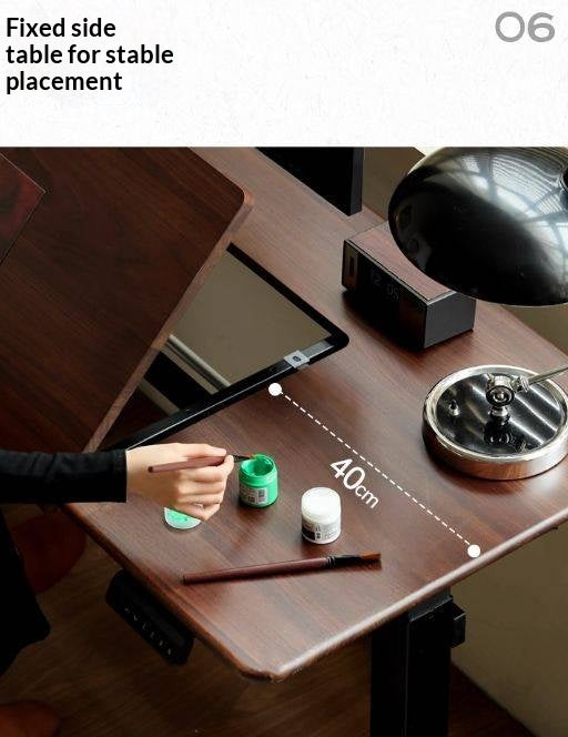 Black Walnut, Oak Solid Wood Light Luxury Style Electric Lift Table.