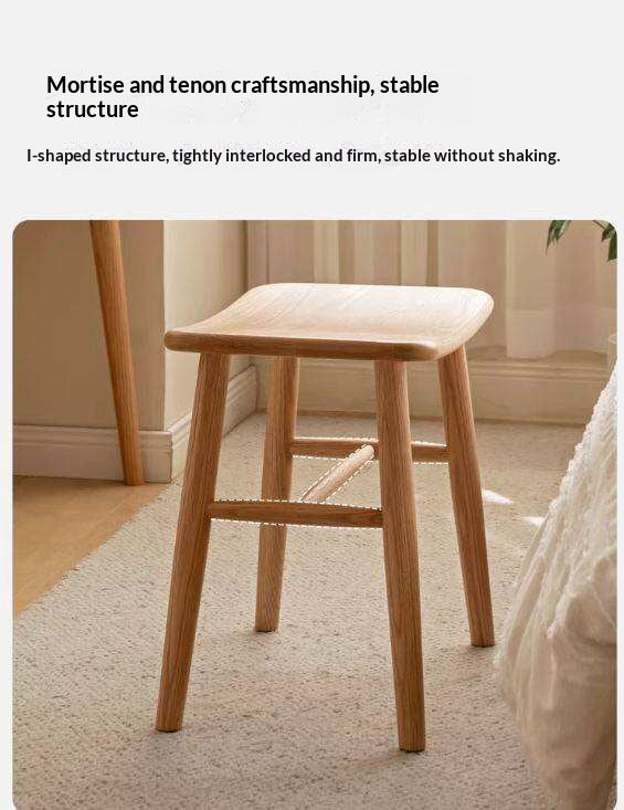 Black Walnut, Ash, White Ash, Oak, Sandalwood Solid Wood Makeup Stool
