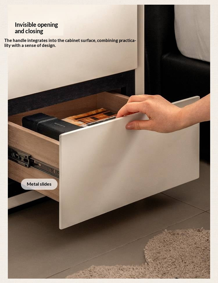 Solid Rubberwood Modern Minimalist Nightstand