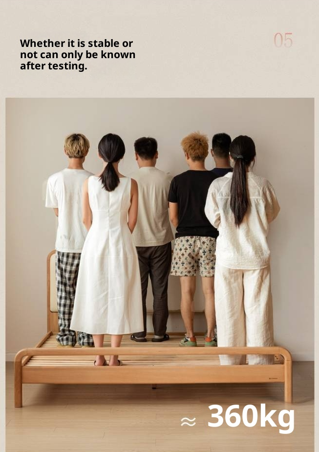 Beech Solid Wood Genuine Leather Soft Headboard Bed