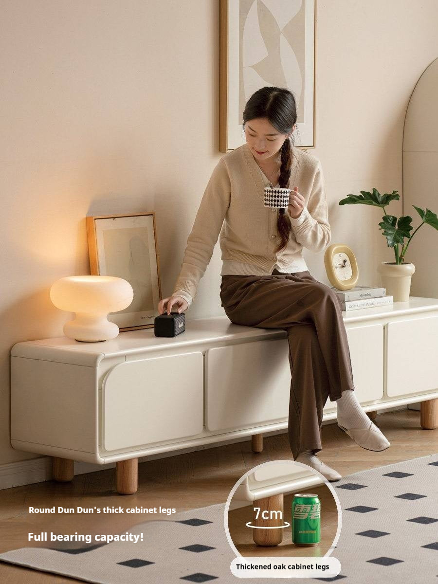 Solid RubberWood TV Cabinet with Drawers.