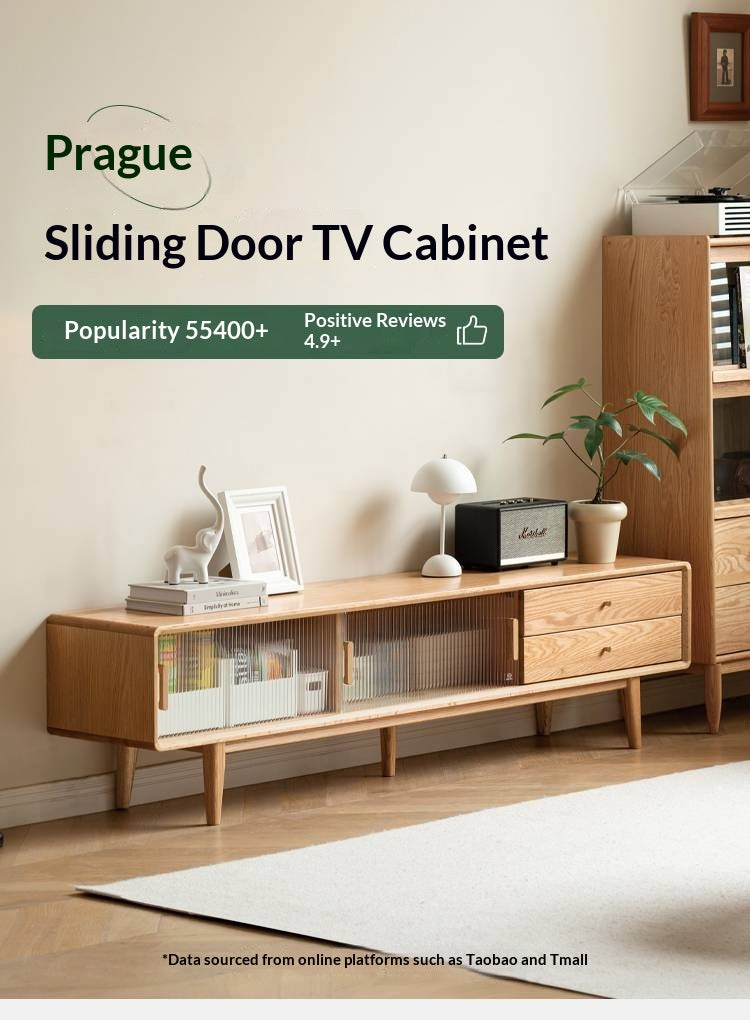 Oak, Beech Solid Wood, Solid RubberWood TV Stand