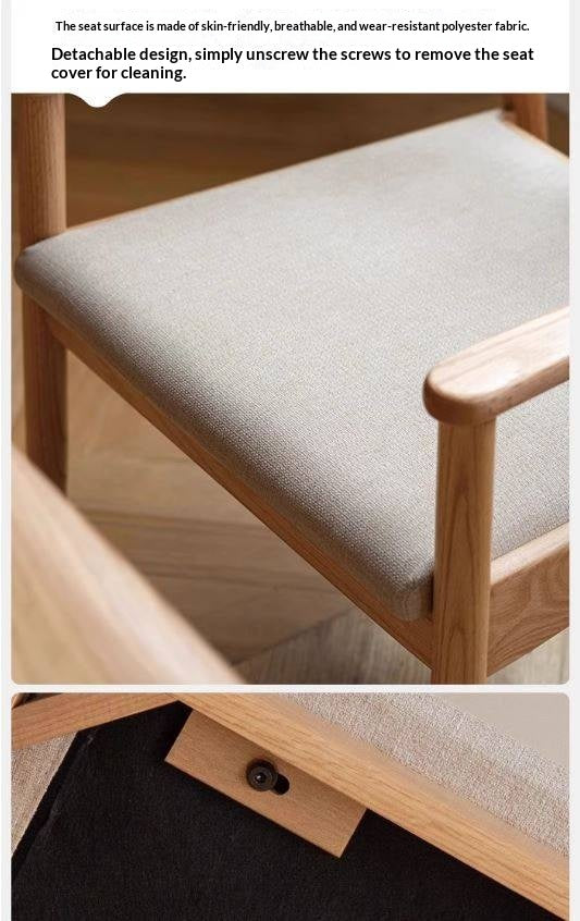 Oak Solid Wood Backrest Soft Chair