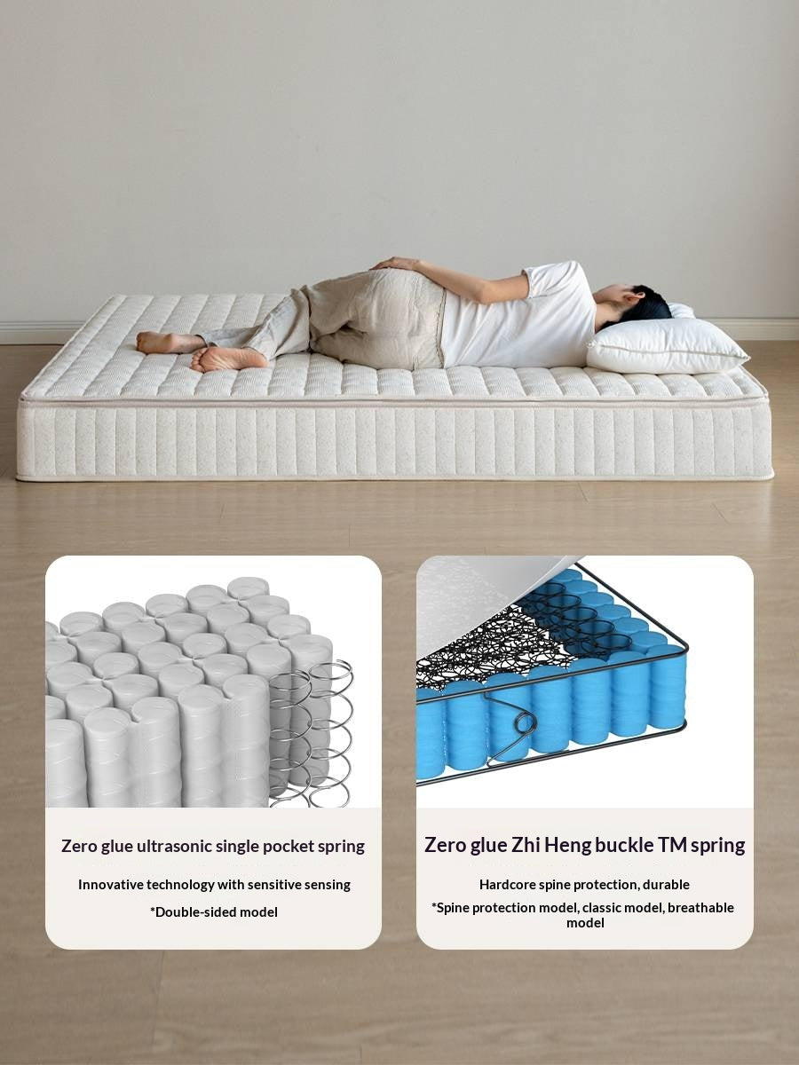 Eco-Friendly Zero Glue Certified Mattress with Jute and Latex — Natural Design