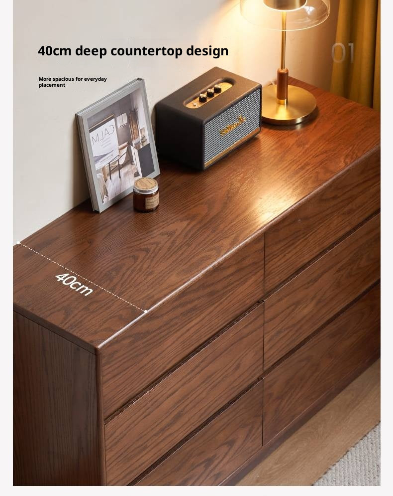 Oak Solid Wood Modern Drawer Cabinet