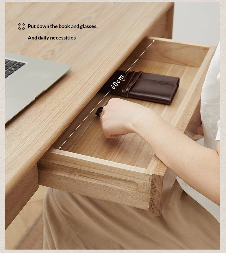 Ash Solid Wood Minimalist Modern Computer Desk