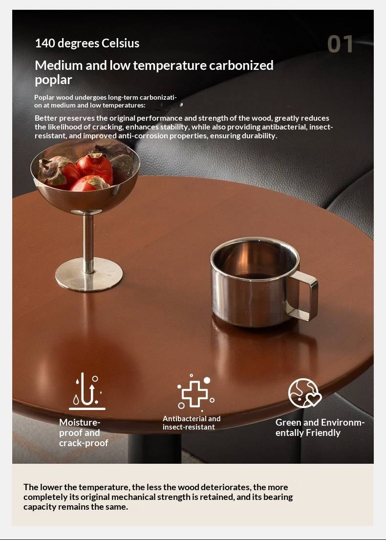 Poplar Solid Wood Vintage Style Adjustable Side Table