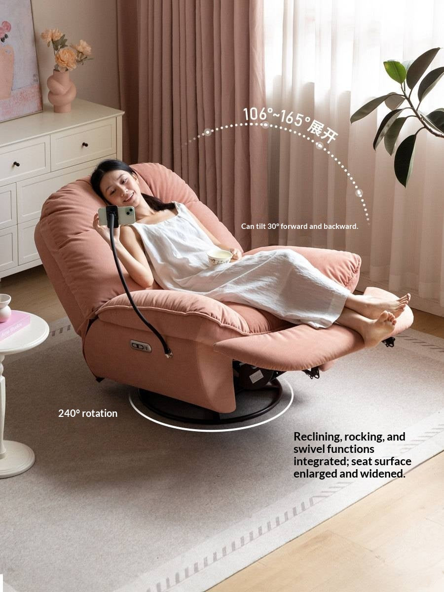 French Vintage Electric Recliner Chair with Cat-Scratch Resistant Fabric