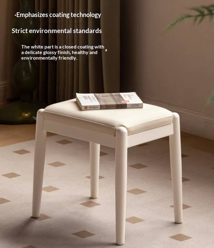 Birch Solid Wood, Solid Rubberwood Modern Simple Makeup Stool