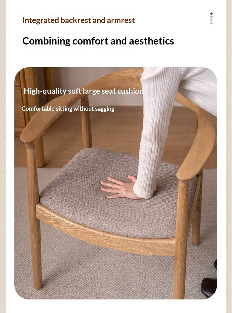 Ash Solid Wood Japanese Presidential Dining Chair