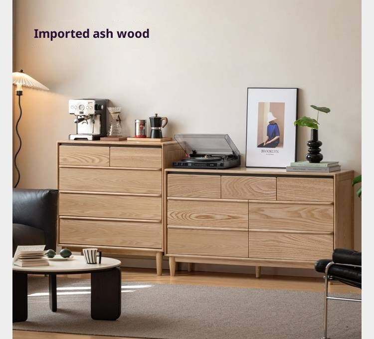 Ash Solid Wood Modern Drawer Cabinet