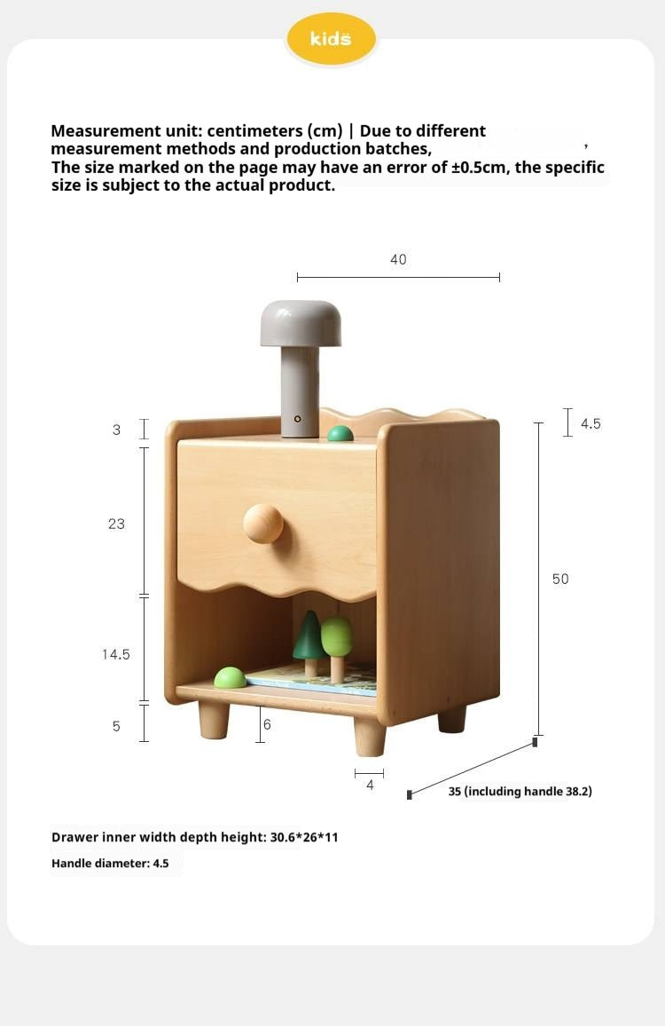 Beech Solid Wood Kids Nightstand