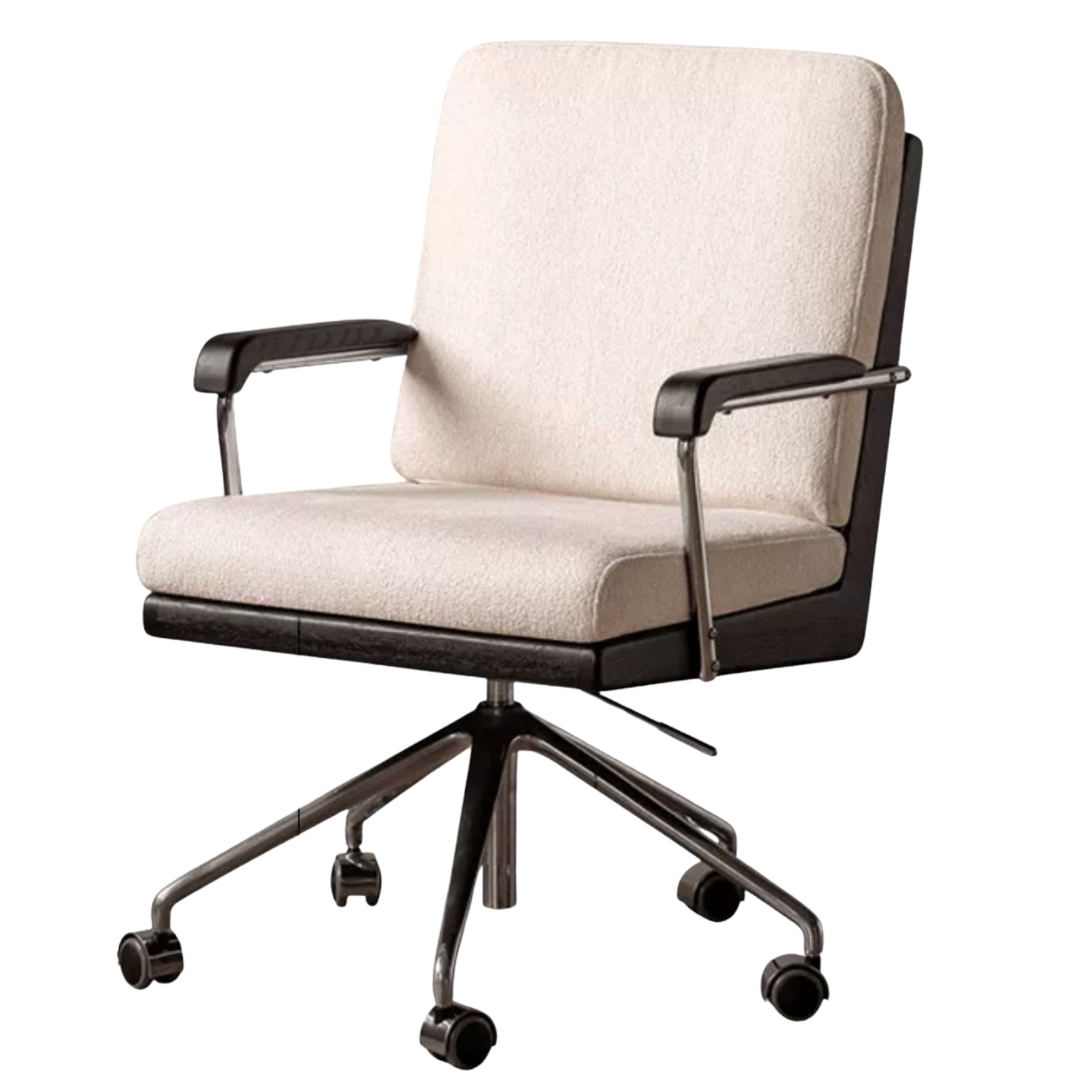 Oak Solid Wood Armchair, dual Reading Chair with Sculpted Back, Home Office Desk Chair