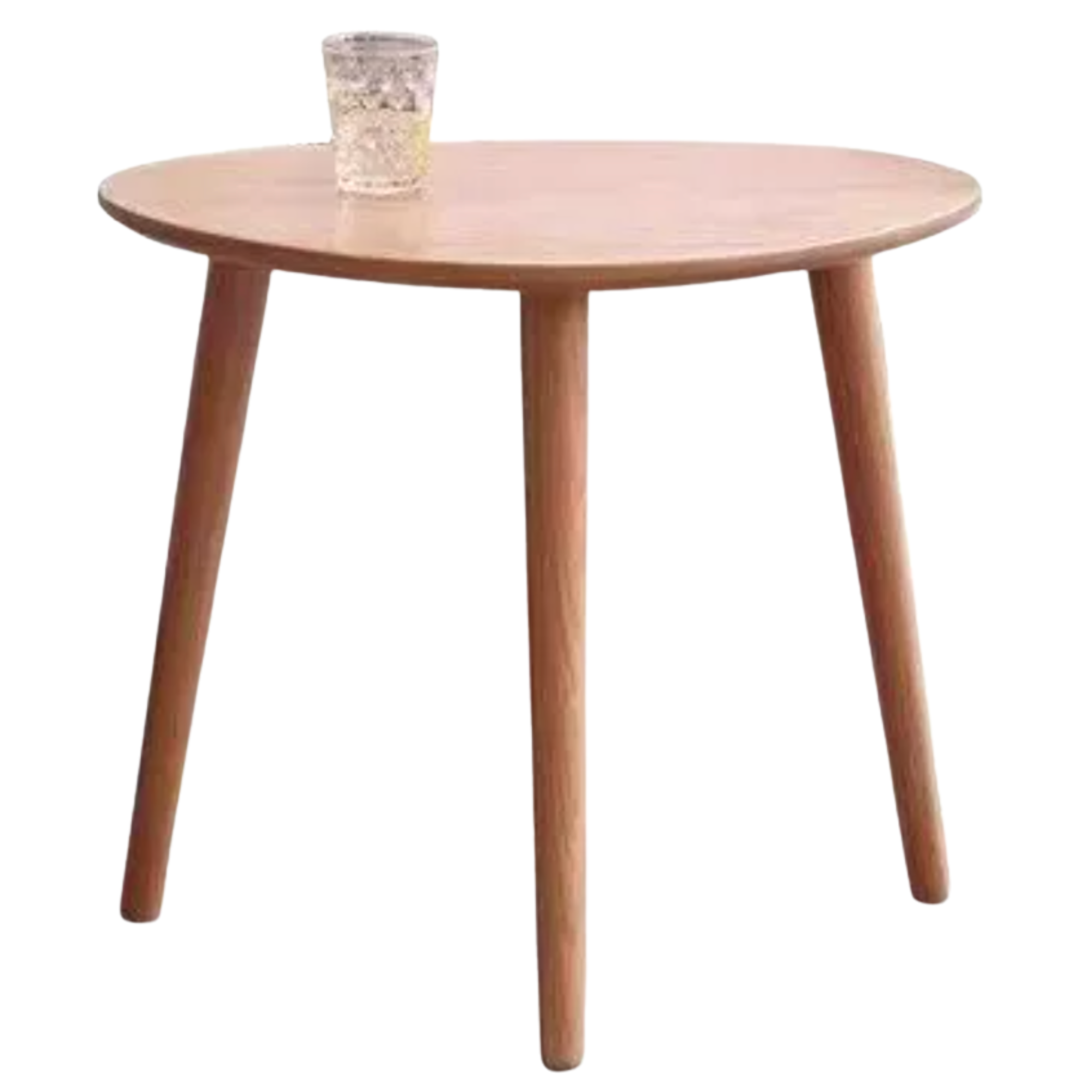 Rubberwood, Oak Solid Wood Walnut Color Side Table