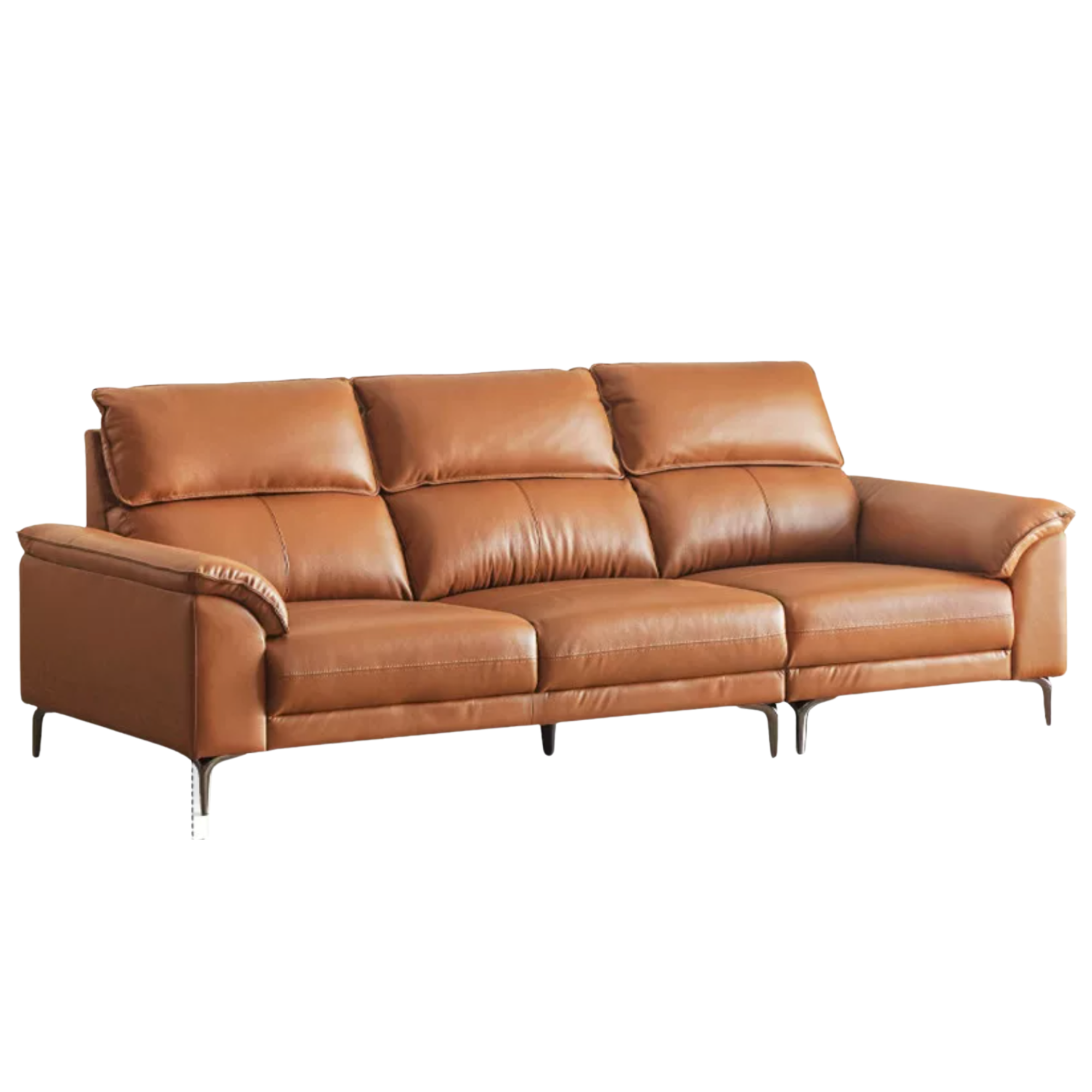 Genuine Leather Italian Minimalist Sectional Sofa – First-Layer Cowhide Corner Sofa with Chaise Lounge
