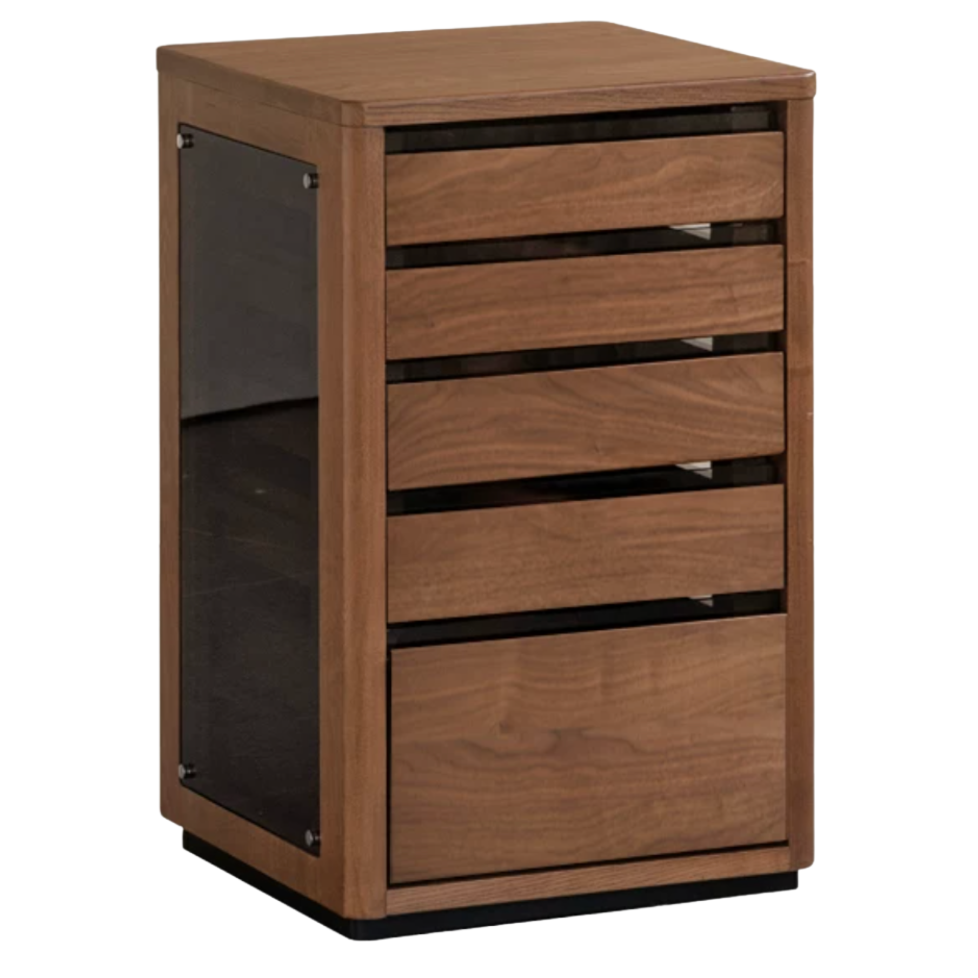 Black Walnut, Ash Solid Wood Tea Cabinet with Integrated Kettle Station – Rolling Tea Cart