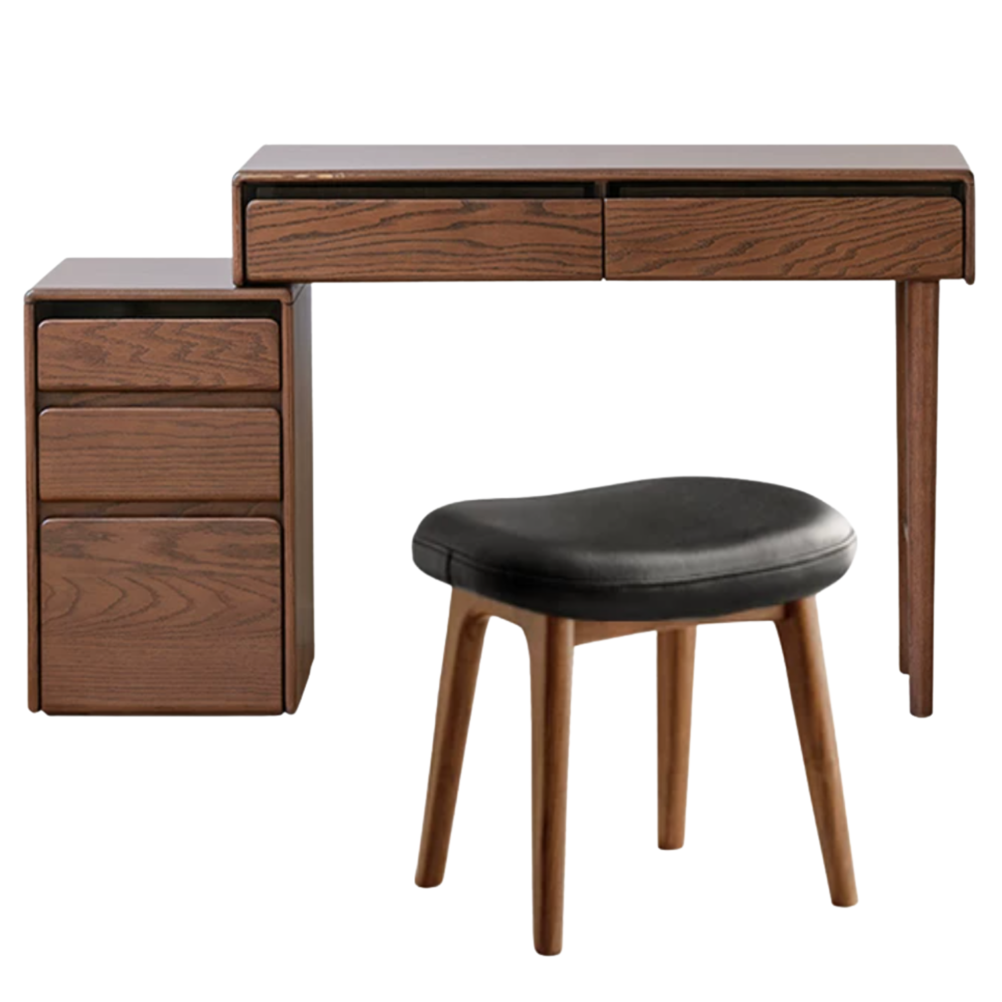Oak Solid Wood Retractable Modern Vanity Table.