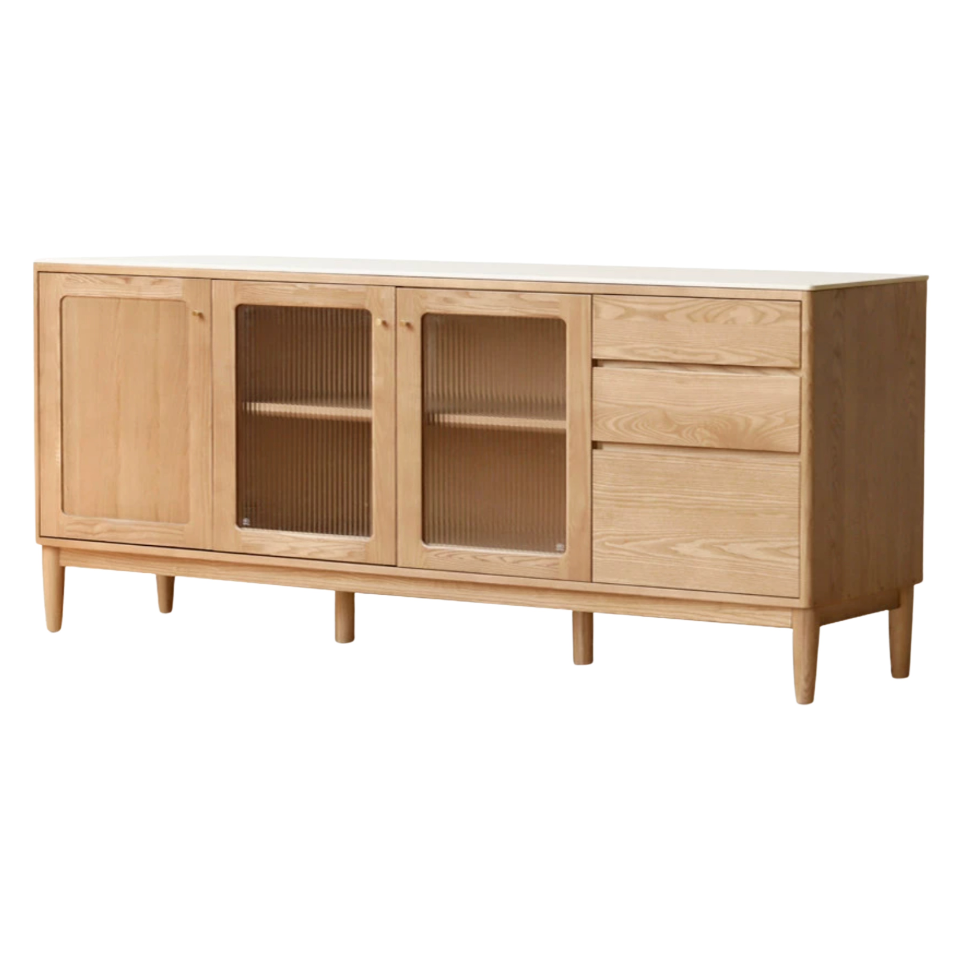 Ash Solid Wood Rock Board Dining Sideboard