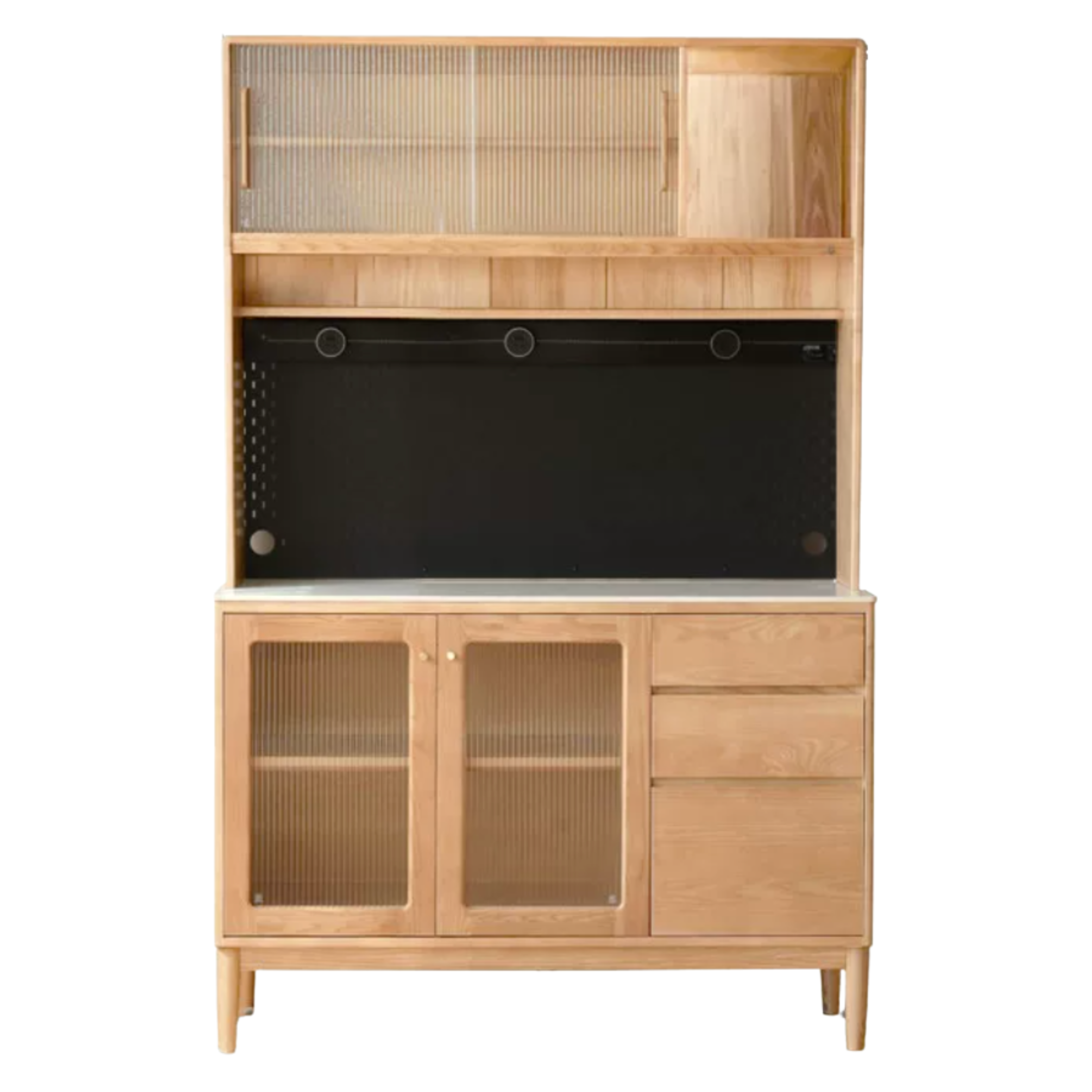 Ash Solid Wood Rock Board Dining Sideboard
