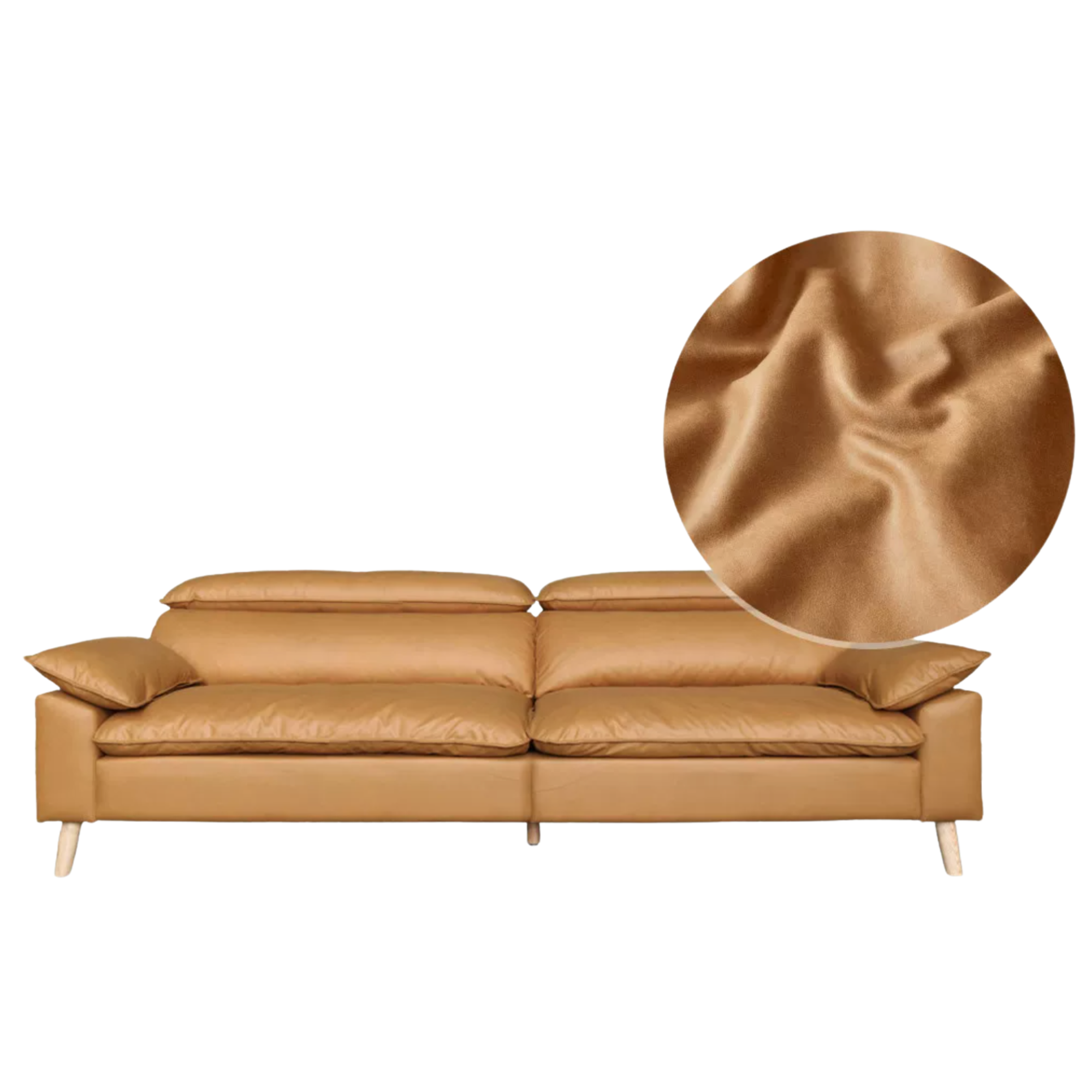 Fabric High Back Straight Sofa Modern