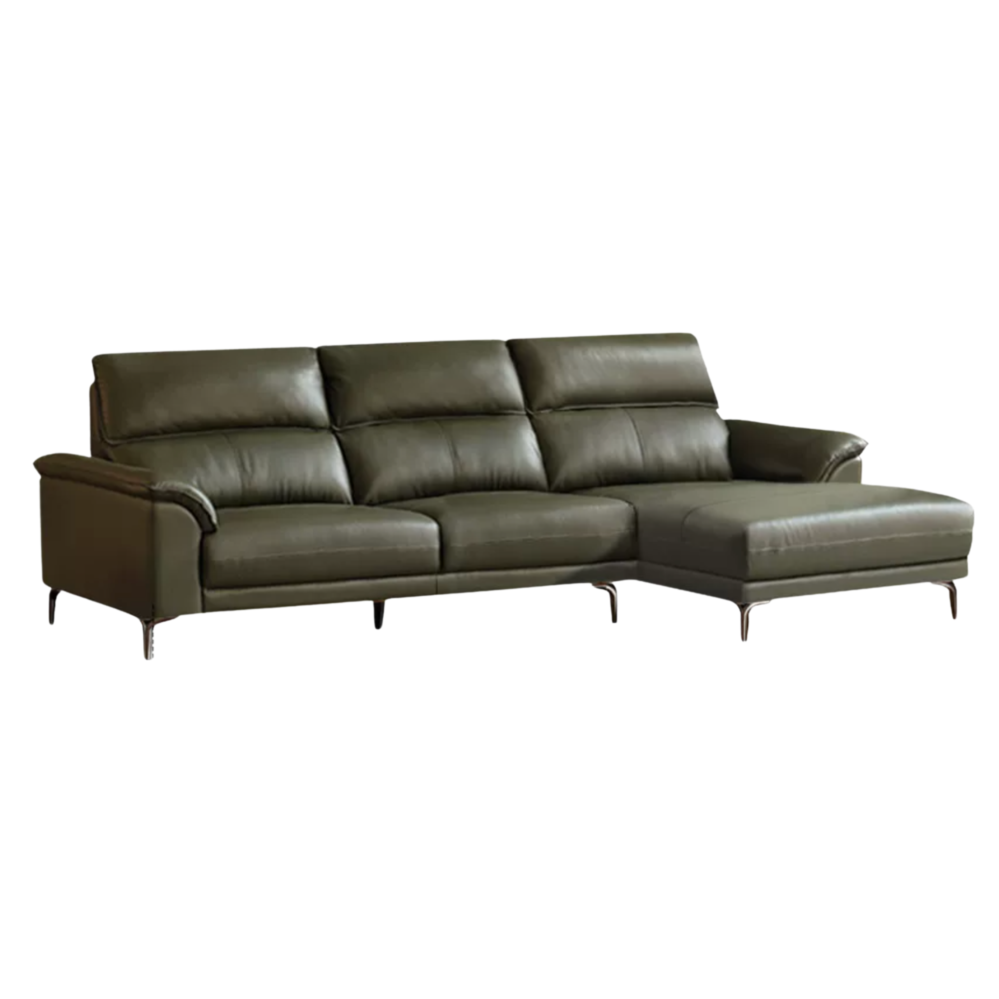Genuine Leather Italian Minimalist Sectional Sofa – First-Layer Cowhide Corner Sofa with Chaise Lounge