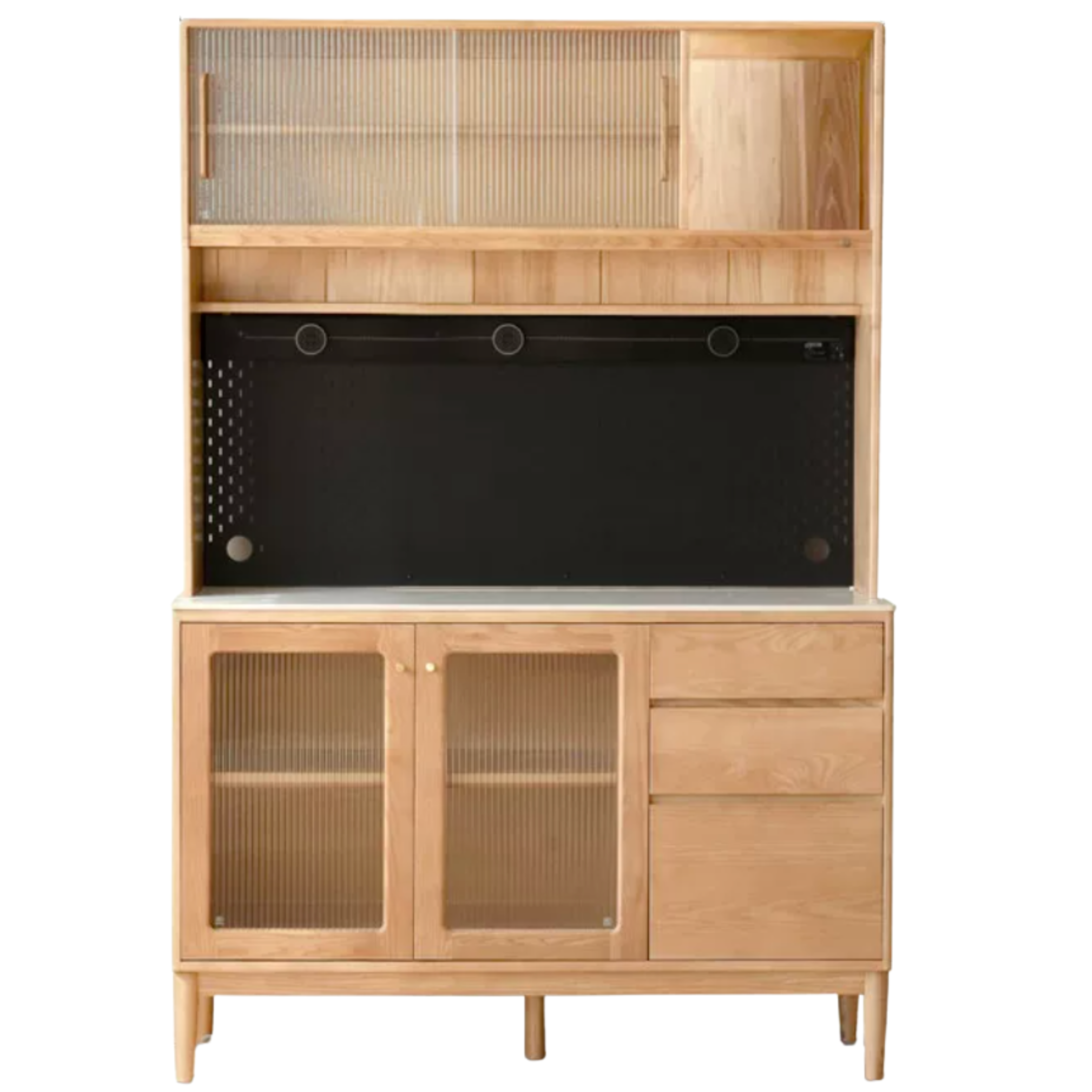 Ash Solid Wood Rock Board Dining Sideboard