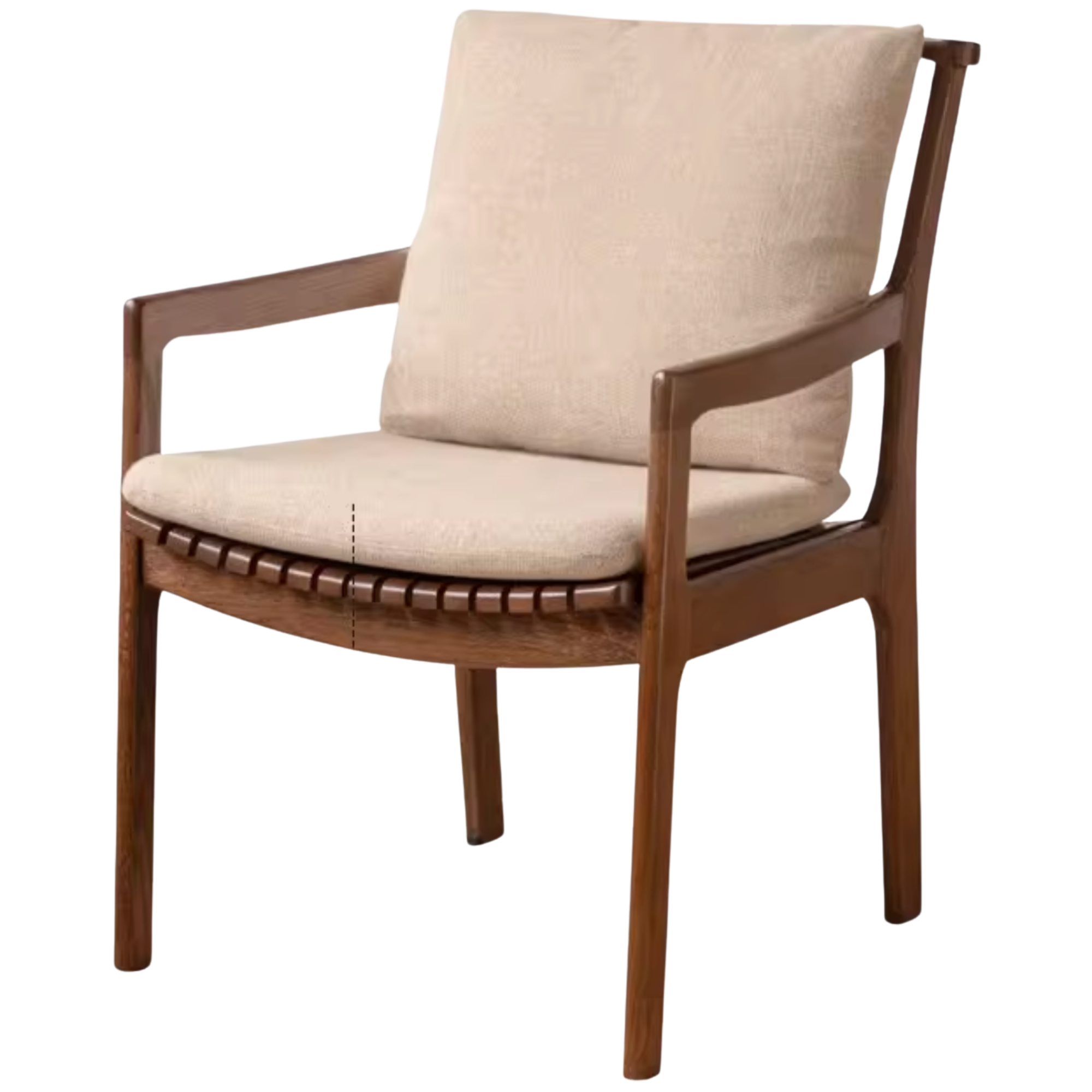 Oak Solid Wood Armchair, dual Reading Chair with Sculpted Back, Home Office Desk Chair