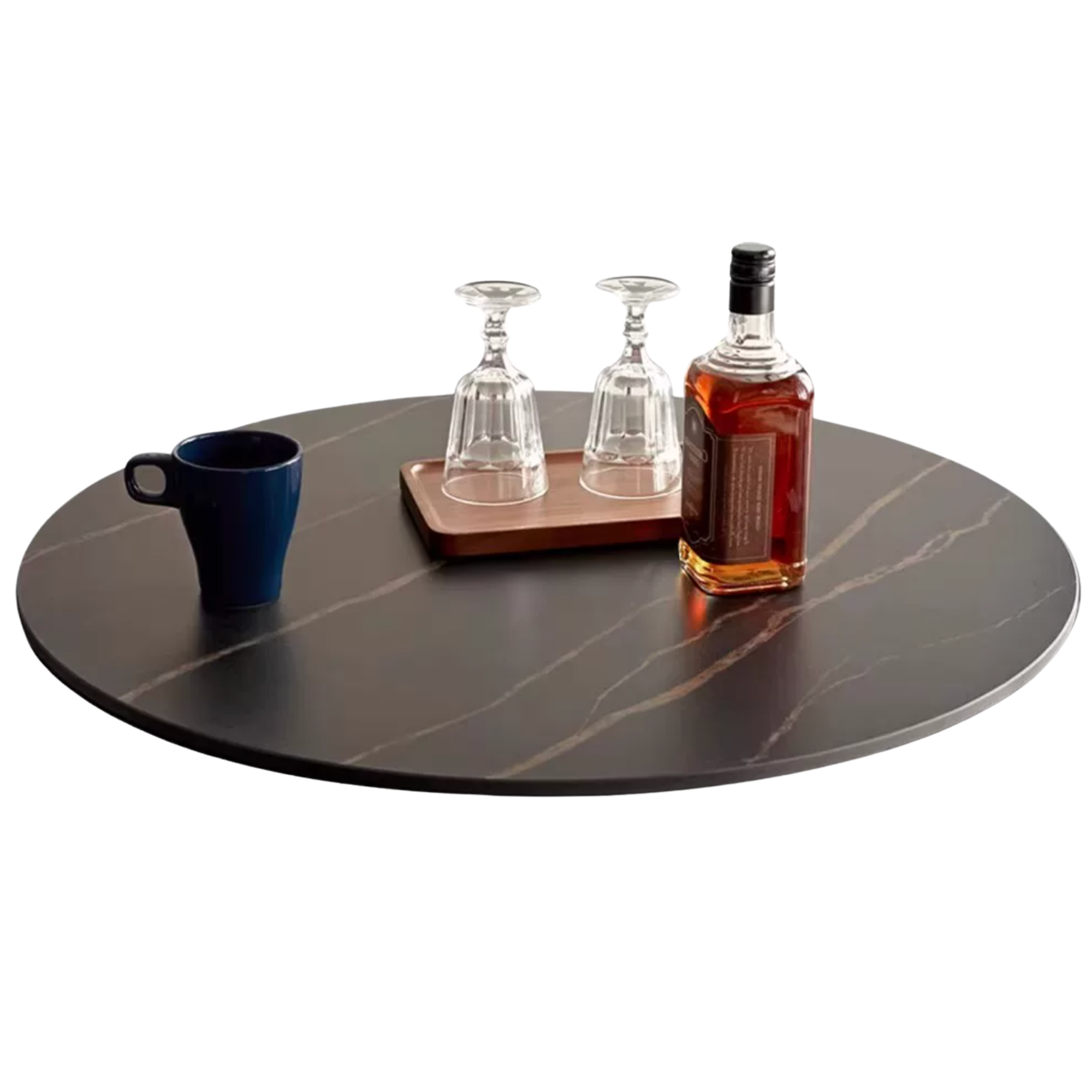 Accessory Set – Slate Lazy Susan Turntable, Stainless Steel Hooks, and Bookcase Mat