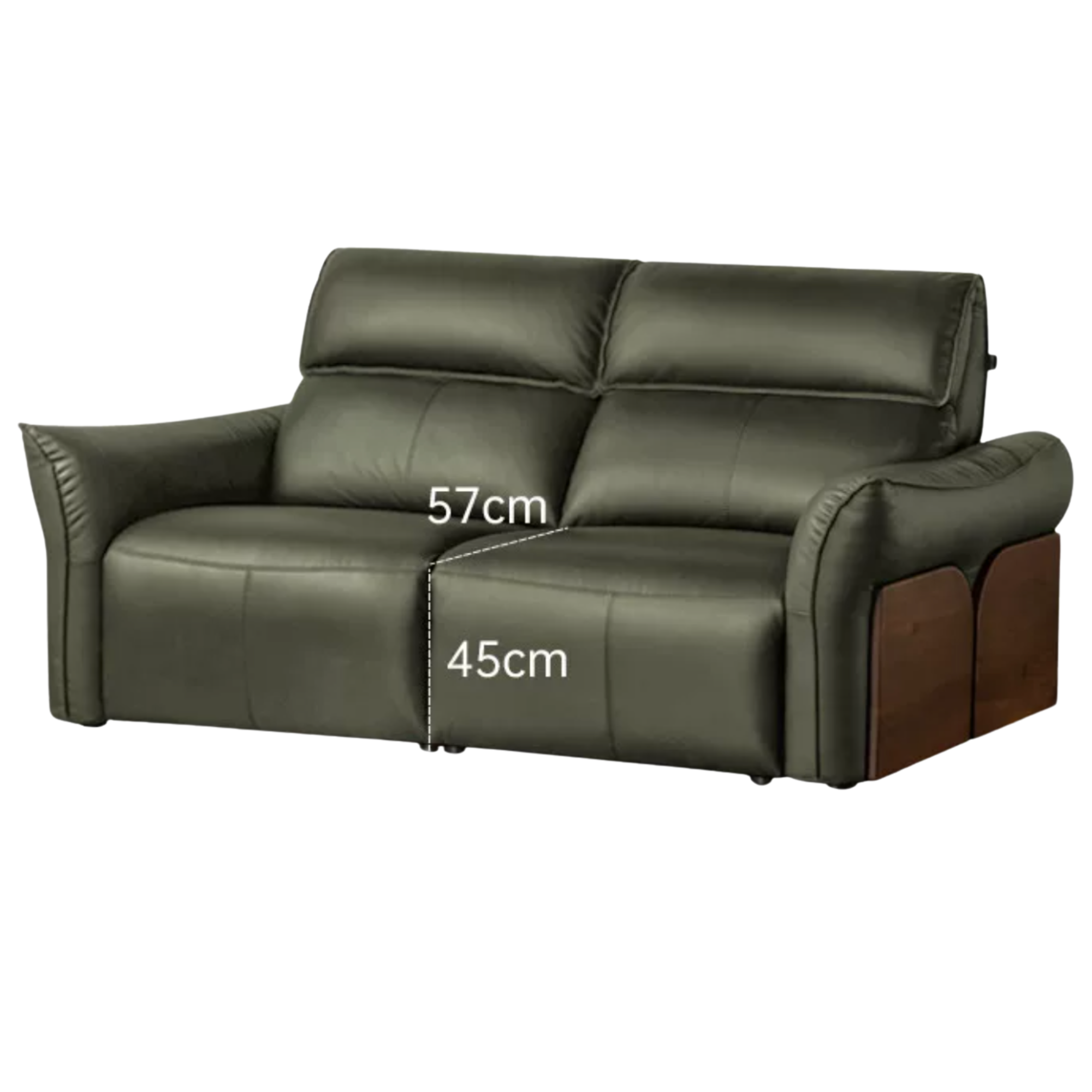 Black walnut solid wood Top Grain Genuine Leather Zero Wall Power Reclining Sofa