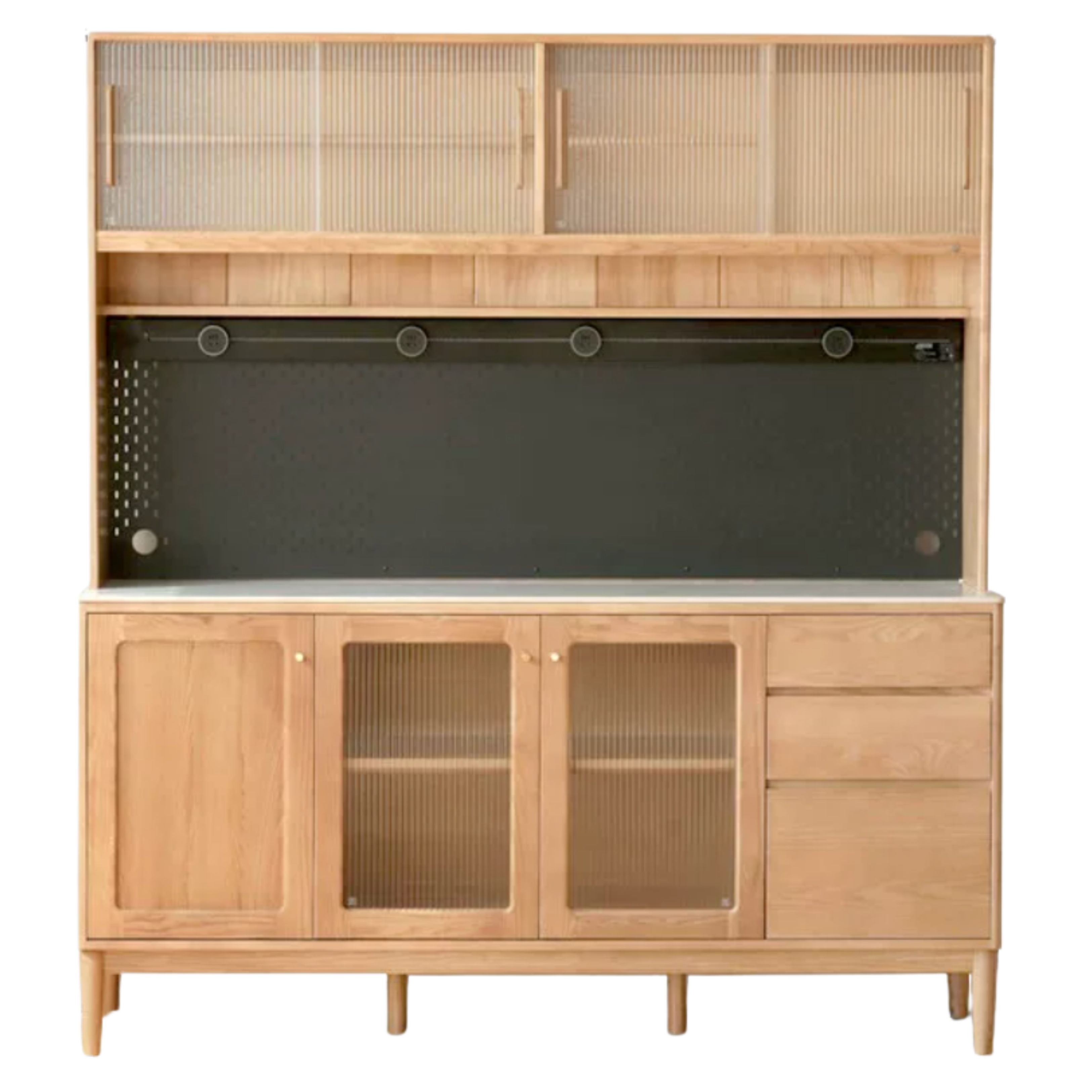 Ash Solid Wood Rock Board Dining Sideboard