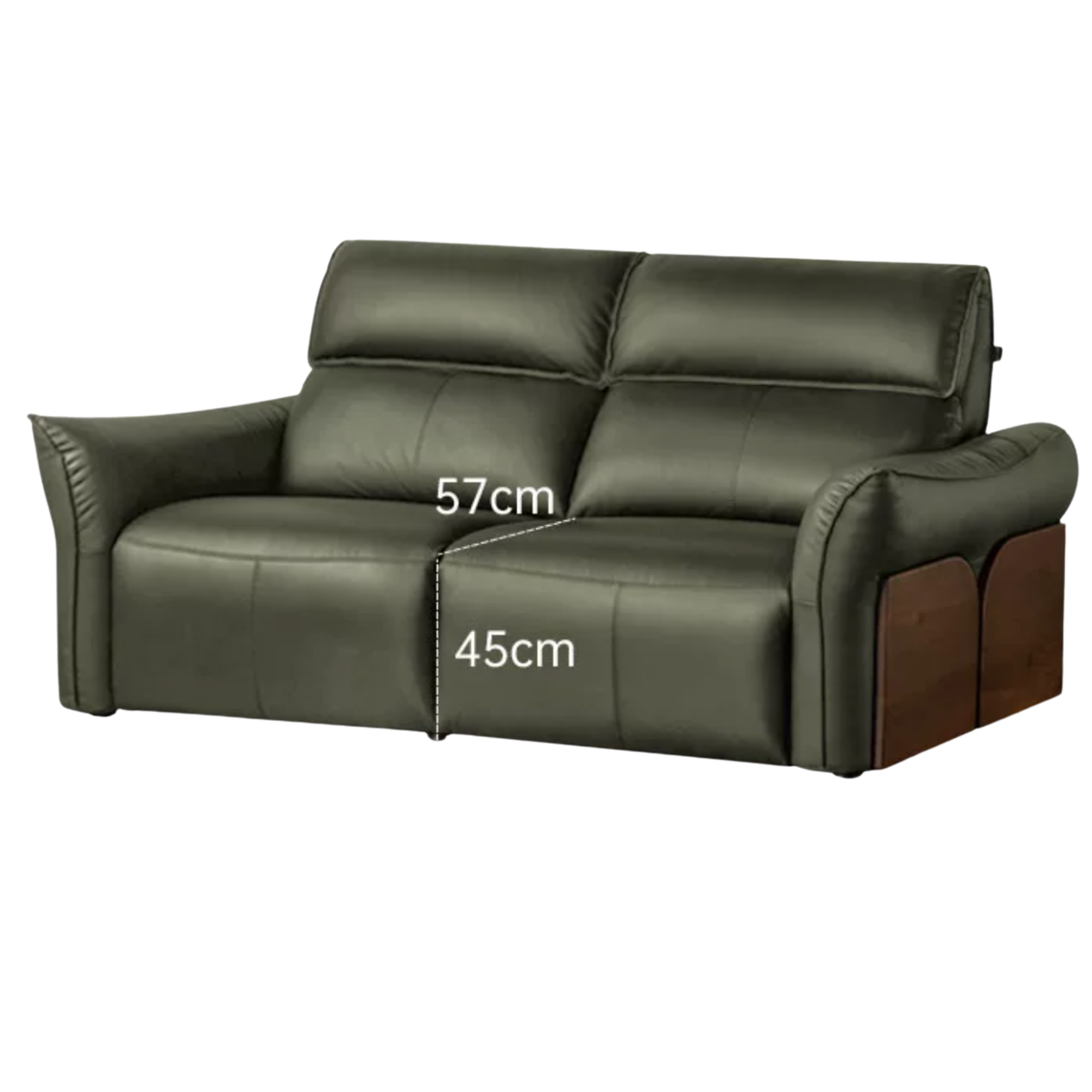 Black walnut solid wood Top Grain Genuine Leather Zero Wall Power Reclining Sofa