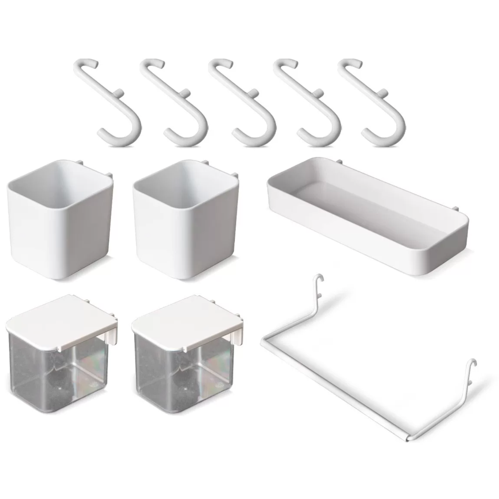 Accessory Set – Slate Lazy Susan Turntable, Stainless Steel Hooks, and Bookcase Mat