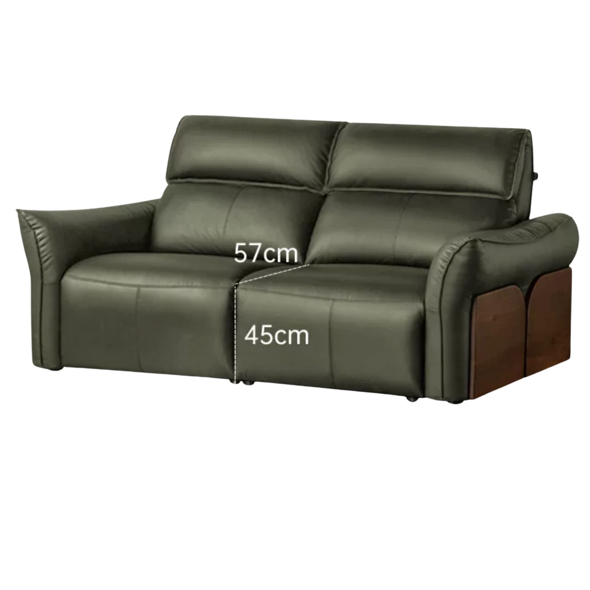 Black walnut solid wood Top Grain Genuine Leather Zero Wall Power Reclining Sofa