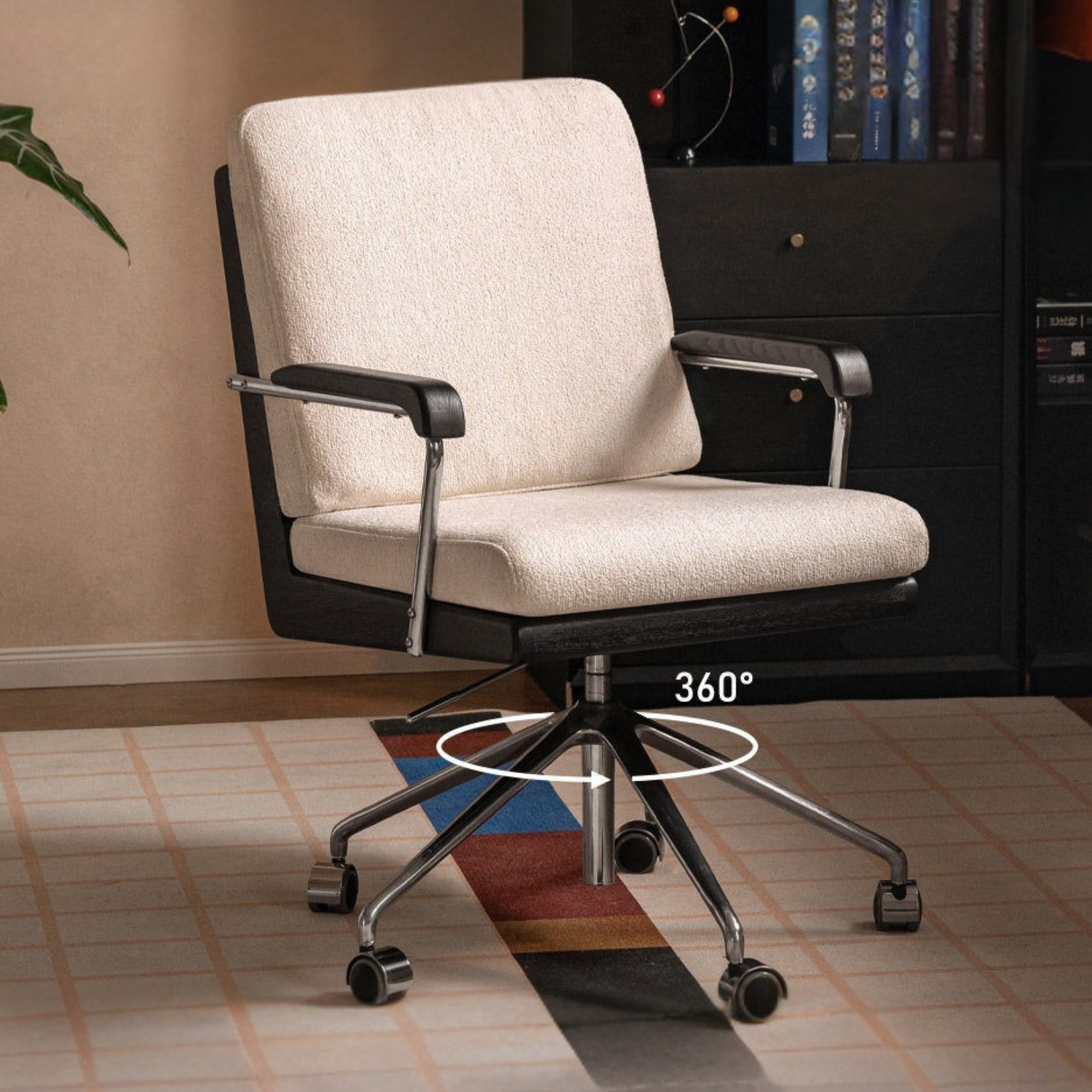 Oak Solid Wood Office Chair with Adjustable Back and Ergonomic Design