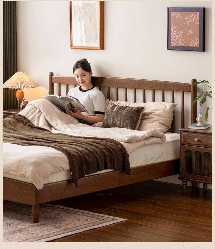 Oak Solid Wood Modern Simple Bed