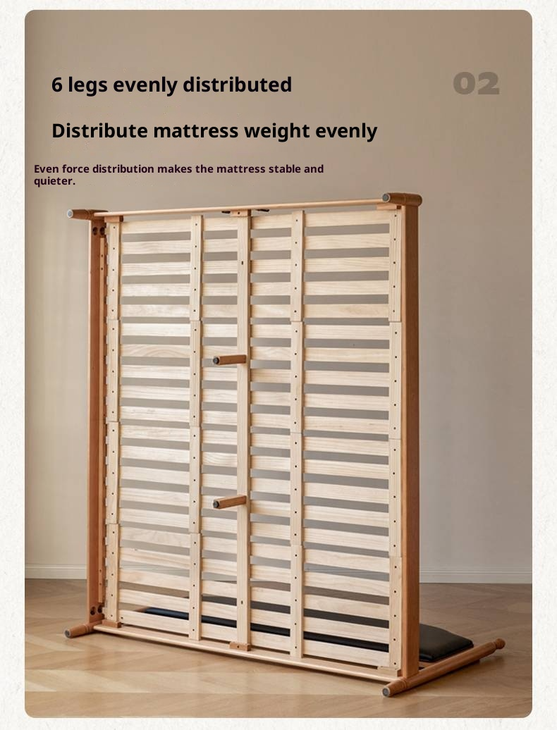 Cherry Solid Wood Soft Backrest Bed, French Retro Style