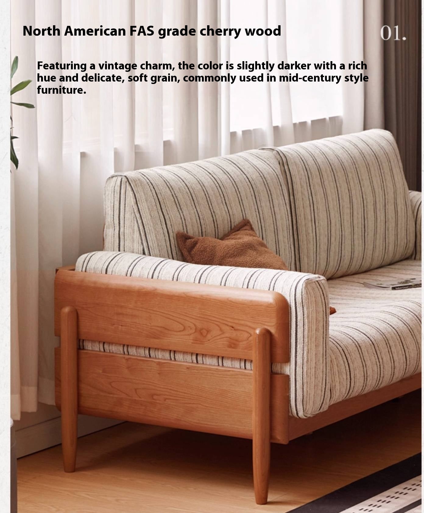 Cherry Solid Wood Sofa Living Room Antique