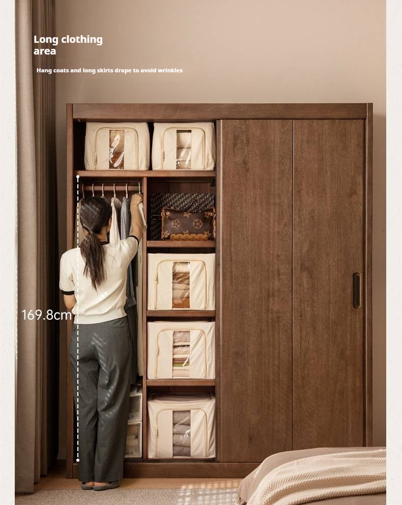 Golden Sandalwood Solid Wood Wardrobe