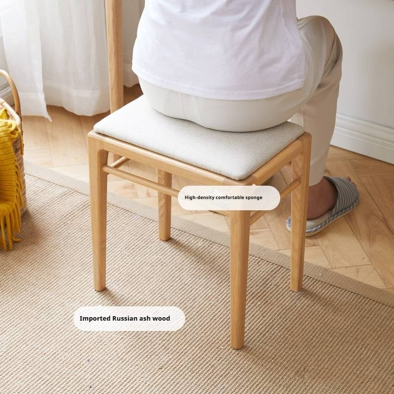 Ash Solid Wood Light Luxury Modern Makeup Stool