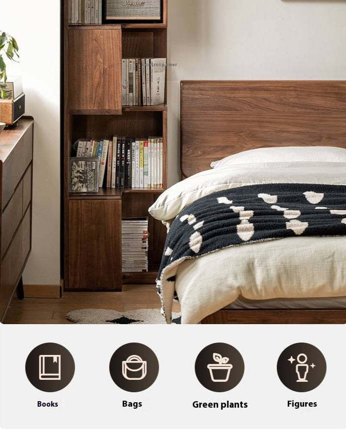 Black Walnut Solid Wood Corner Storage Cabinet